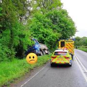 The lorry crash which closed the A3102 for four hours on May 3.
