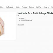 Screen grab of the Lidl website of their Strathvale farm chicken.