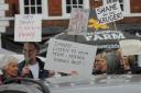 A protest against Danny Kruger's comments on abortion. Photos by Trevor Porter.