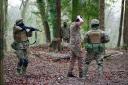 Ukrainian soldiers during training on Salisbury Plain in Wiltshire.
