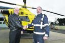 Graham Saunders and Adrian Wells with to the current Air Ambulance