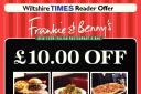 £10 OFF YOUR FOOD BILL AT FRANKIE & BENNY'S
