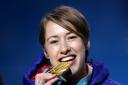 File photo dated 18-02-2018 of Great Britain's Lizzy Yarnold poses with her gold medal. PRESS ASSOCIATION Photo. Issue date: Tuesday October 16, 2018. Two-time Olympic champion Lizzy Yarnold will remain outspoken about anti-doping following her retire
