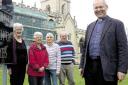 The Rev Rob Thomas  with, from left, Ros Histed, chairman of the property  committee, Frances Landeryou, Dorothy McNeish and treasurer Michael Dobson outside St James Church