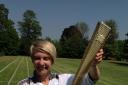 Rachel Bown of Trowbridge with her torch, which she carried in Shepton Mallet on Tuesday morning
