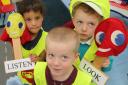 Children from Raindrops Childcare, on Cheney Manor Industrial Estate, pictured during Child Safety Week. Picture: STUART HARRISON