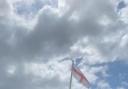 England flag flying outside County Hall in Trowbridge