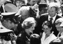 Margaret Thatcher on a visit to Belfast in1979.Richard Needham can be seen to the right of Mrs Thatcher.