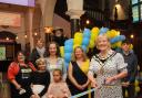 Trowbridge mayor, Cllr Denise Bates, with Barbara Kras and Agnieszka Michalik, opens the Peace of Ukraine art exhibition at Trowbridge Town Hall on Saturday. Photo: Trevor Porter 67967-4