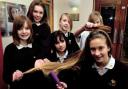 Seraphina Studd pictured with schoolfriends Gina, Kaya, Saskia, Megan and Alix before she had her hair cut for the Little Princess charity