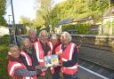 Dr Trevor Turpin, of the Friends of Avoncliff Halt, with the band volunteers that won a Stations in Bloom Gold Award.