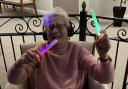Lady with glow sticks: Patricia Hurn
