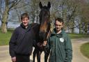 Conkwell Grange trainer Neil Mulholland (left) with stable lad James Paget ( right) and The Druids Nephew