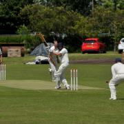 This Westbury & District batsman is unable to get bat on ball during Saturday’s defeat at Swindon  	           Picture: Dave Cox