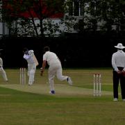 Warminster at the crease during their WEPL Wiltshire defeat at Swindon on Saturday		           PICTURE: Dave Cox