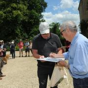 Pink Floyd drummer Nick Mason signs autographs at the front of Middlewick House in Corsham Photo: Trevor Porter 67479-2