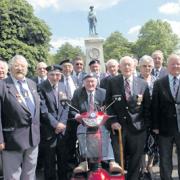 Former members of the Armed Forces at the Trowbridge war memorial ahead of this weekend’s Armed Forces and Veterans Day