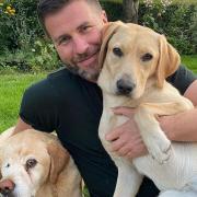Vet Dr James Greenwood with his two dogs Dolly and Oliver. Image: Instagram /@Drjgreenwood