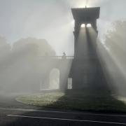 Stunning streaks of sunshine cut through fog at Bowood House. Picture: DAVID EVANS