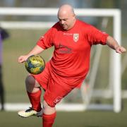 Around 30 men play six-a-side at the Man V Fat Football Club at Chippenham Rugby Club