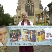 Kathy Miller celebrated the 20th anniversary of the Neem Tree Trust by staging a fundraising event in Holy Trinity Church., Bradford on Avon, on Saturday.