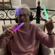 Lady with glow sticks: Patricia Hurn