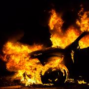 Two cars were on fire in the car park (file photo).