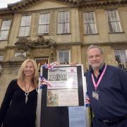 Simon and Carey Tesler outside the historic Grade 1 listed Parade House in Trowbridge.