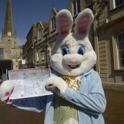 Complete with little Easter eggs this giant bunny launches Trowbridge Chamber's Easter Trail.