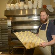 Artisan baker Fred Mackenzie at Lark with his freshly-baked croissants.
