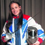 Sophie Williams in her Great Britain Olympic kit after the official announcement of the country's fencing team for this summer’s London Games on Tuesday