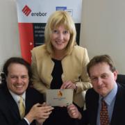 Sue Baker, of Beacon South West, with erebor's John and James Newcombe