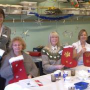 Members of the Wessex Environment Business Network show their creative skills at Wiltshire Scrapstore