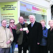 Westbury League of Friends presents a cheque to Westbury Crosspoint. Pictured are Kathryn Cundrick, Erica Watson, Dai Davies, Peter Baker, Sheila Stafford and Shirley Baker