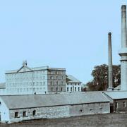 Staveron Mill 2 Then and Now This archive picture of around 1910 shows two chimneys both gone at the Staverton Mill pics Trevor Porter 51588 1 (30625752)