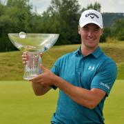 Ben Stow celebrates his Prague Golf Challenge triumph. Picture: OTA MRAKOTA