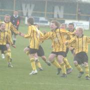 Trowbridge Town U11 celebrate their cup final victory on Saturday