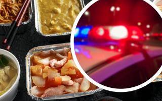 The driver was arrested with a chinese takeaway