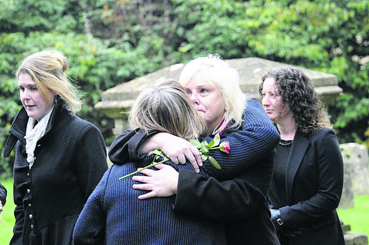 Mourners at Max Lewis's funeral at St Michael’s Church, Melksham