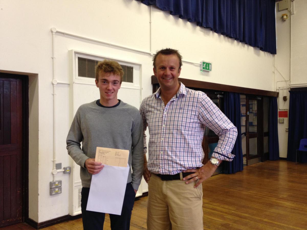 St Laurence results day. Jack Williams and Will Penny, the head of sixth form