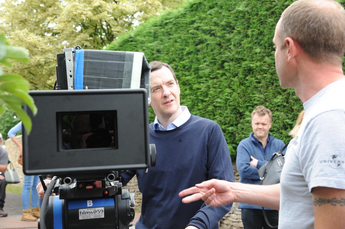 Chancellor mixes with the stars on set in South Wraxall