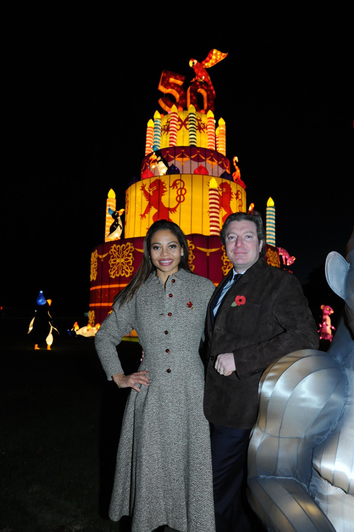 Viscount Weymouth Ceawlin with his wife Emma  at the launch of the third Longleat Festival of Light. Picture by Trevor Porter