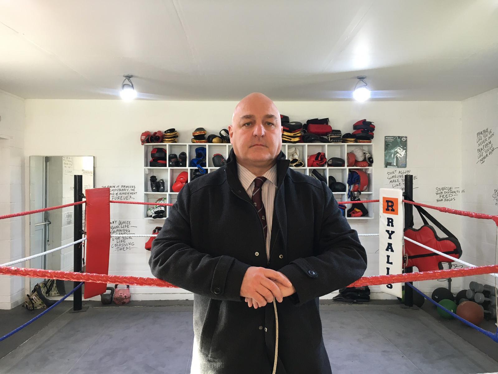 Mike Rees at the Malmesbury Amateur Boxing Club 