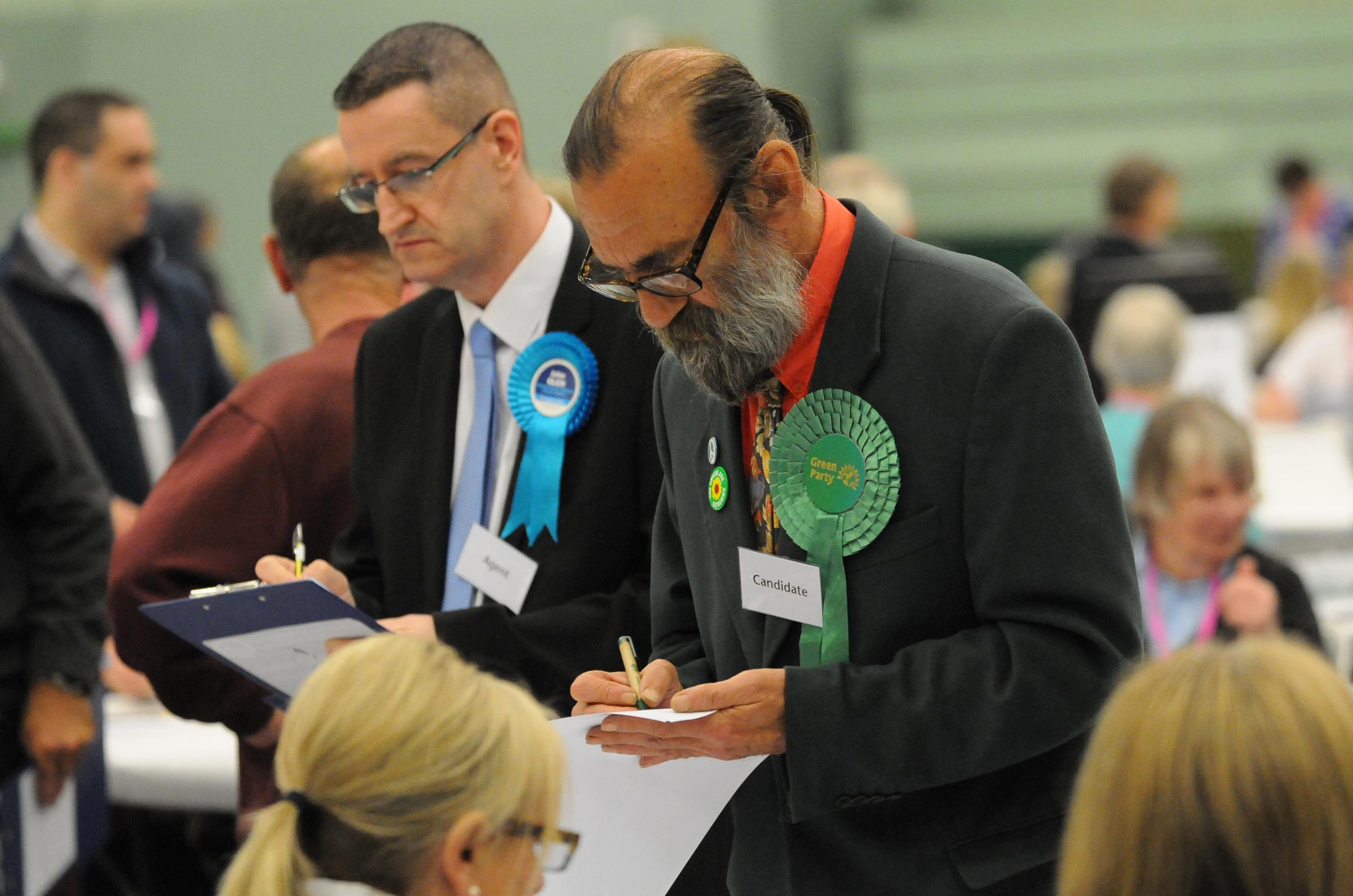 Brig Oubridge..Election count at Five Rivers Health and Wellbeing Centre, Salisbury DC8200P8..Picture by Tom Gregory.