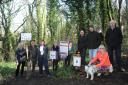 Campaigners trying save ash trees at the footpath at Becky Addy Wood in Upper Westwood. Photo: Trevor Porter 67923-2