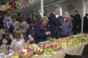 Tasting time at Trowbridge Apple Festival with 67 different varieties from which to choose. Photo: Trevor Porter 69357 -