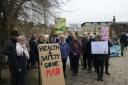 Friends of Becky Addy Wood protested in Westbury Gardens on Saturday. Photo: Trevor Porter 69628-1