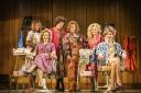 Elizabeth Ayodele as Annelle, Laura Main as M’Lynn, Caroline Harker as Clairee, Harriet Thorpe as Ouiser, Lucy Speed as Truvy and Diana Vickers as Shelby in Steel Magnolias. Photo: Pamela Raith Photography
