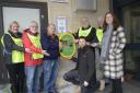 Trowbridge Lions with MDS Electrical and Donna Stephens of Castle Place shopping centre launch the new town centre defibrillator. Photo: Trevor Porter 69653