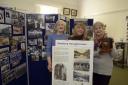 Westbury Heritage Society members Liz Argent, Sally Hendry, chair, and Barbara Pyne at the launch of the Westbury Through A Lens exhibition. Photo: Trevor Porter 69692-5